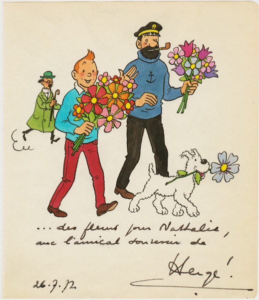 Un dessin dédicacé d'Hergé est parti à 29.000 €